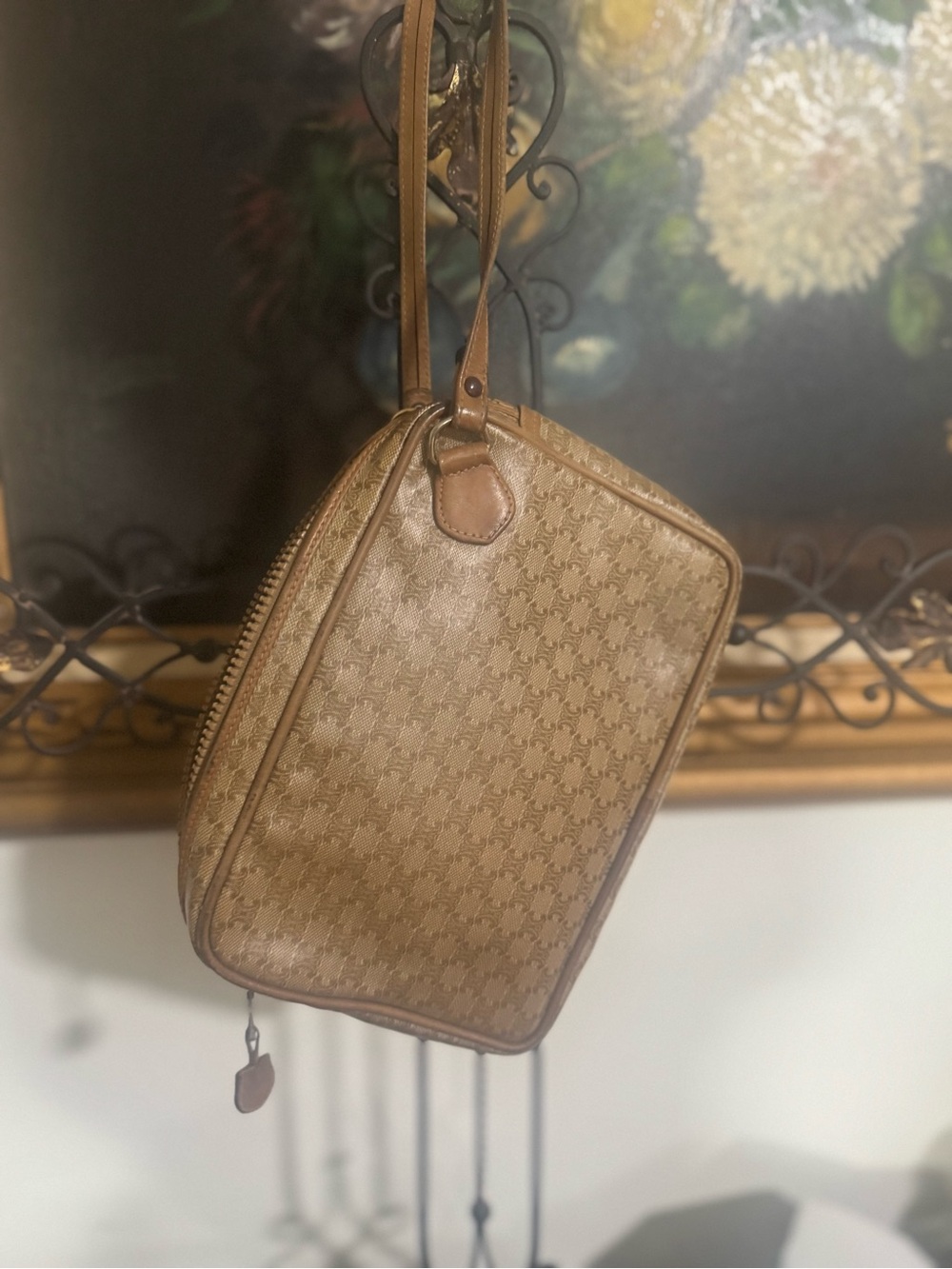 Celine Beige/Tan Monogram Canvas Shoulder Bag - Picture 9 of 17